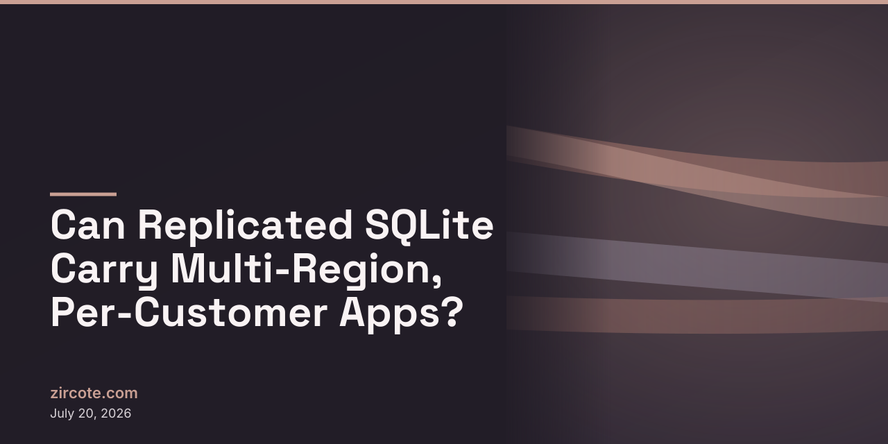 Can Replicated SQLite Carry Multi-Region, Per-Customer Apps?